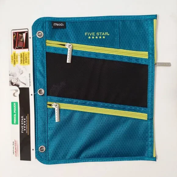 MEAD 5-Star Zip-Up Pencil Pouch with School Supplies, #2 Pencils, Crayons, Glue - Picture 4 of 5